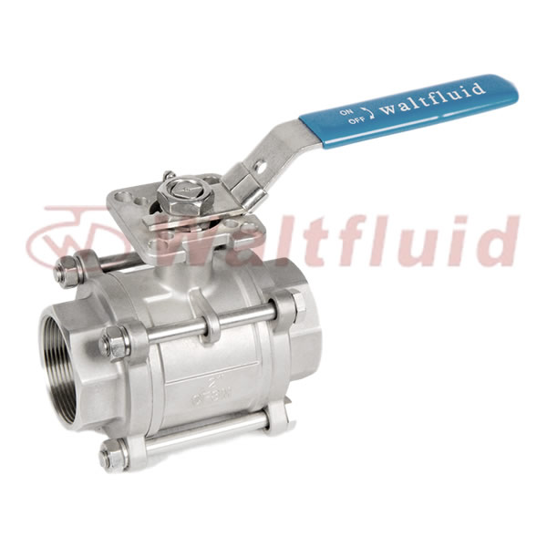 3-PC Stainless Steel Ball Valve Full Port, 1000WOG(PN69)ISO-Direct Mount Pad