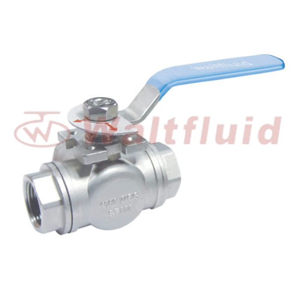 3-Way Stainless Steel Ball Valve Reduce Port, 1000WOG(PN69)ISO-Mount Pad