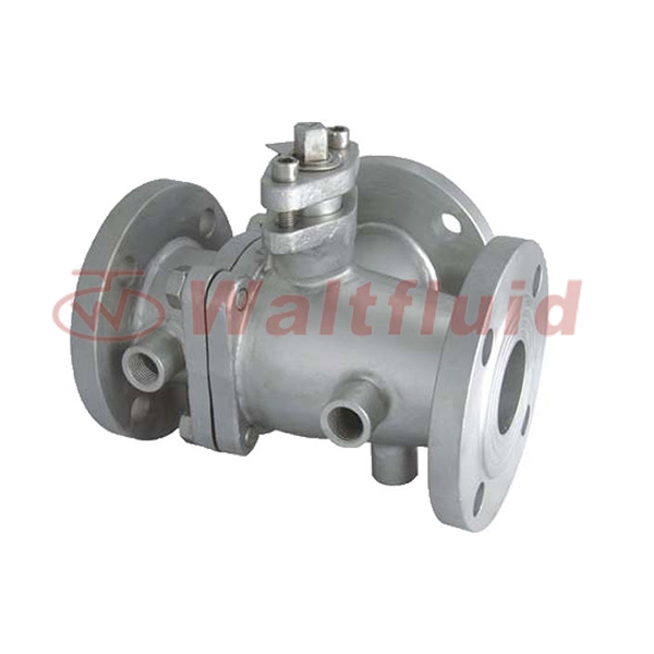 Lever Operated Jacketed Type L Port Three Way Ball Valve